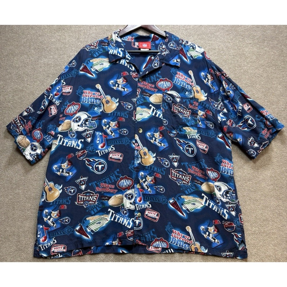 NFL Tennessee Titans XXL Shirt Football Fan Blues Country Music Hawaii Style GUC